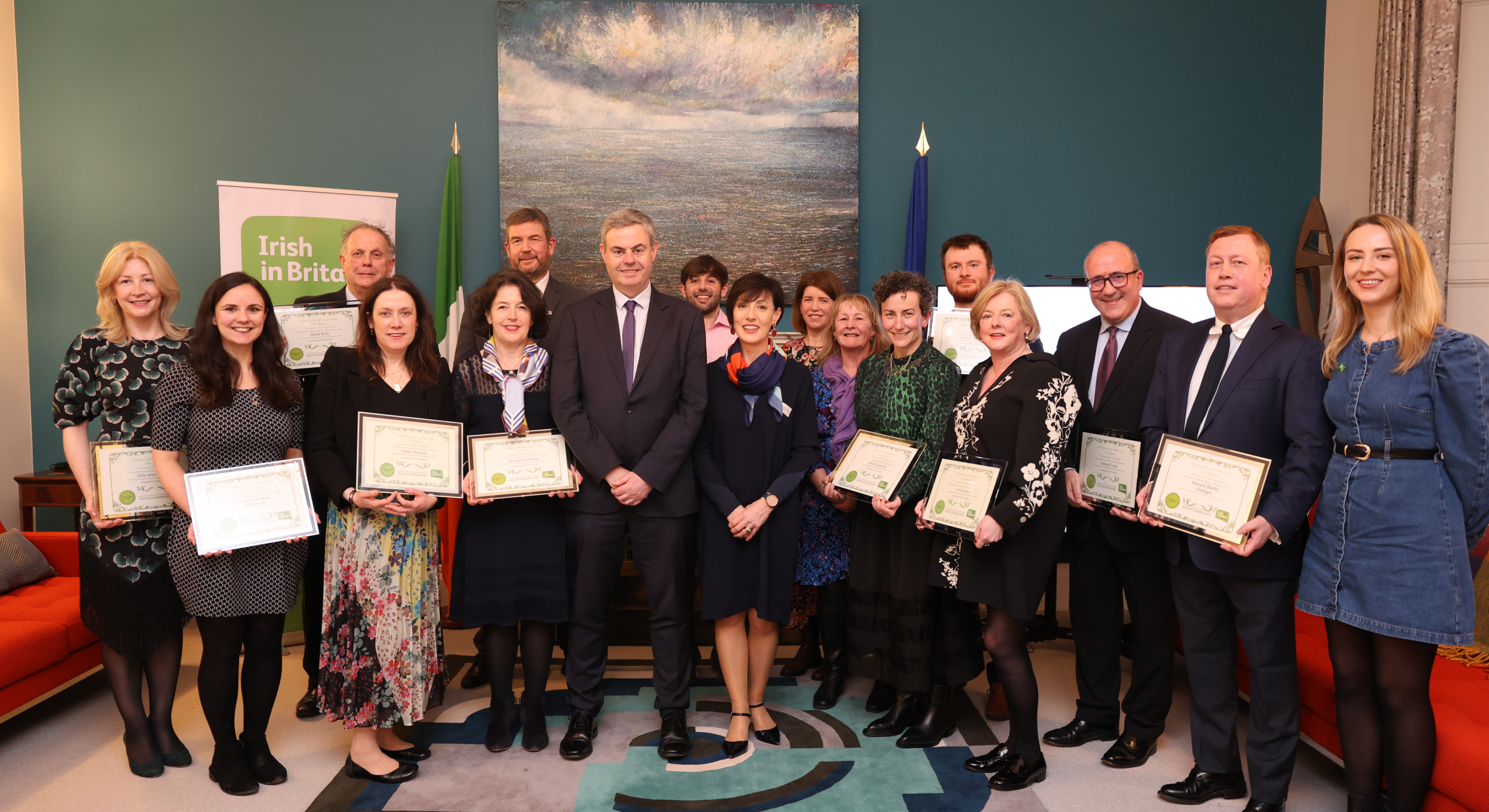 The graduates with Ambassador Fraser and Deirdre Fraser