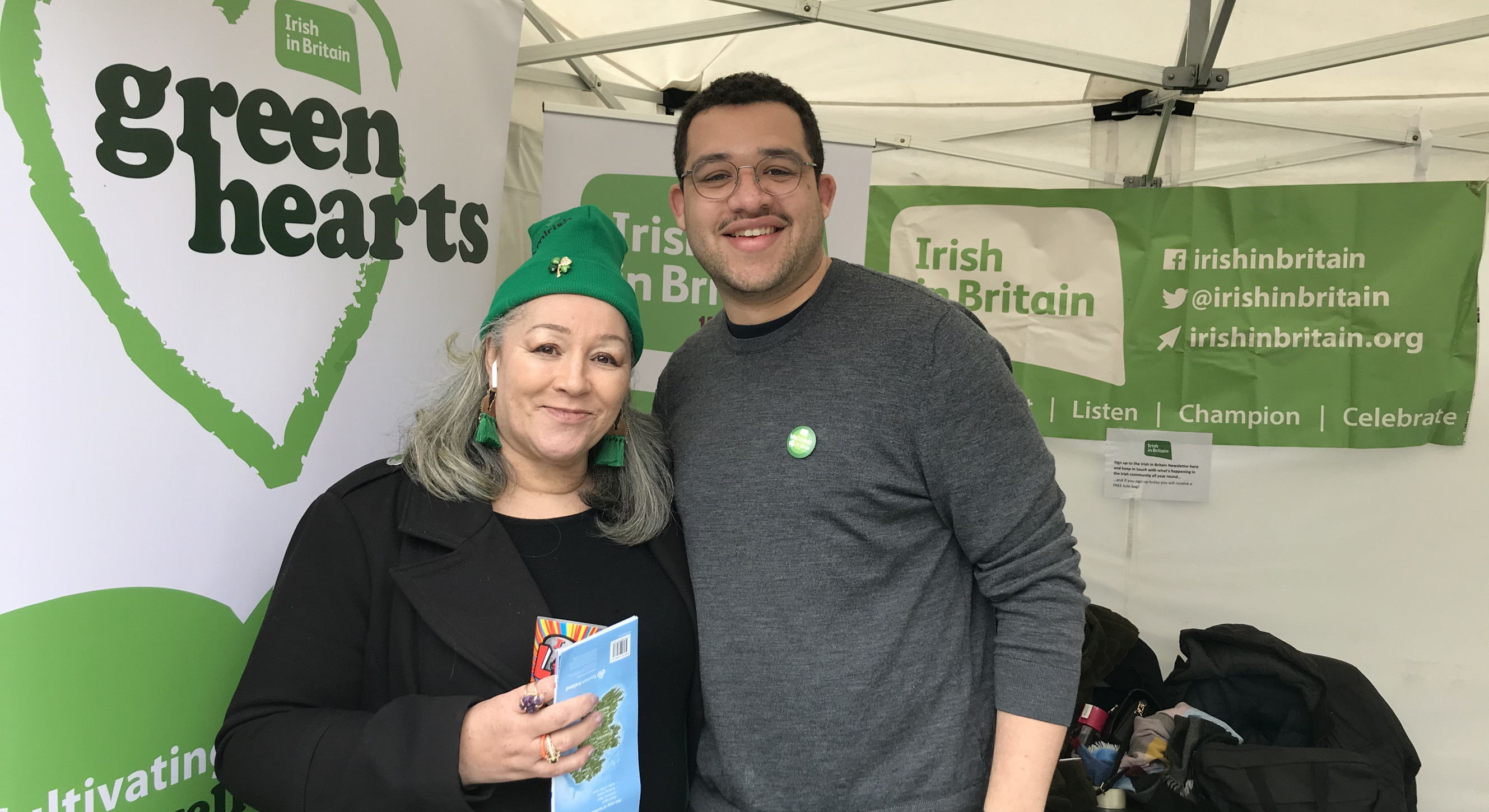 Lorraine Maher, from IamIrish, with Irish in Britain's Policy Manger Christian Zik Nsonwu