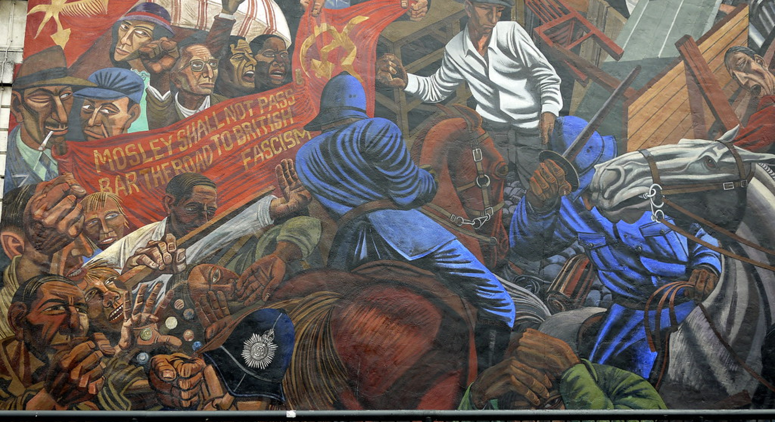 Mural depicting the battle of Cable Street