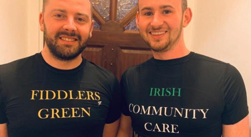 Irish Community care volunteers Aiden and Connor helped bake and deliver scones for isolated clients
