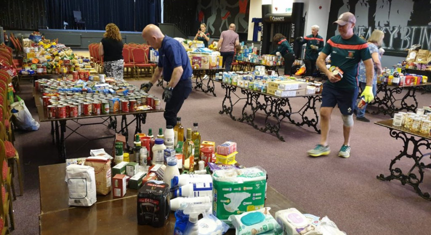 Birmingham Irish Association's massive food bank operation.