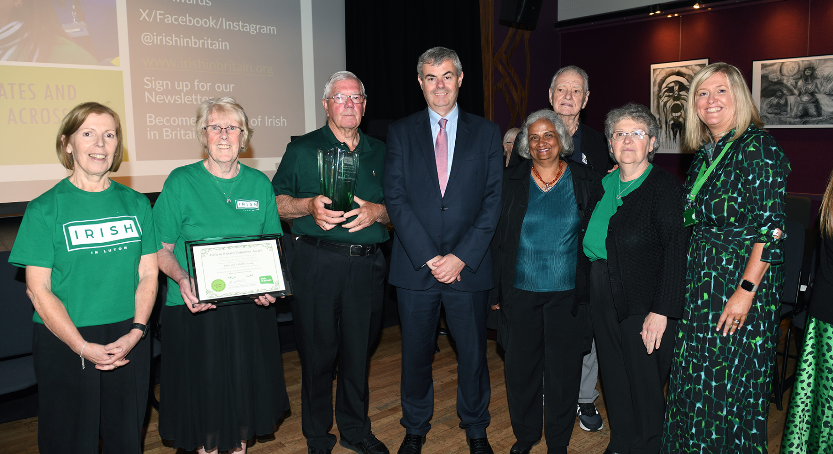 Ambassador with Luton Irish Forum volunteers, winner of Group Award