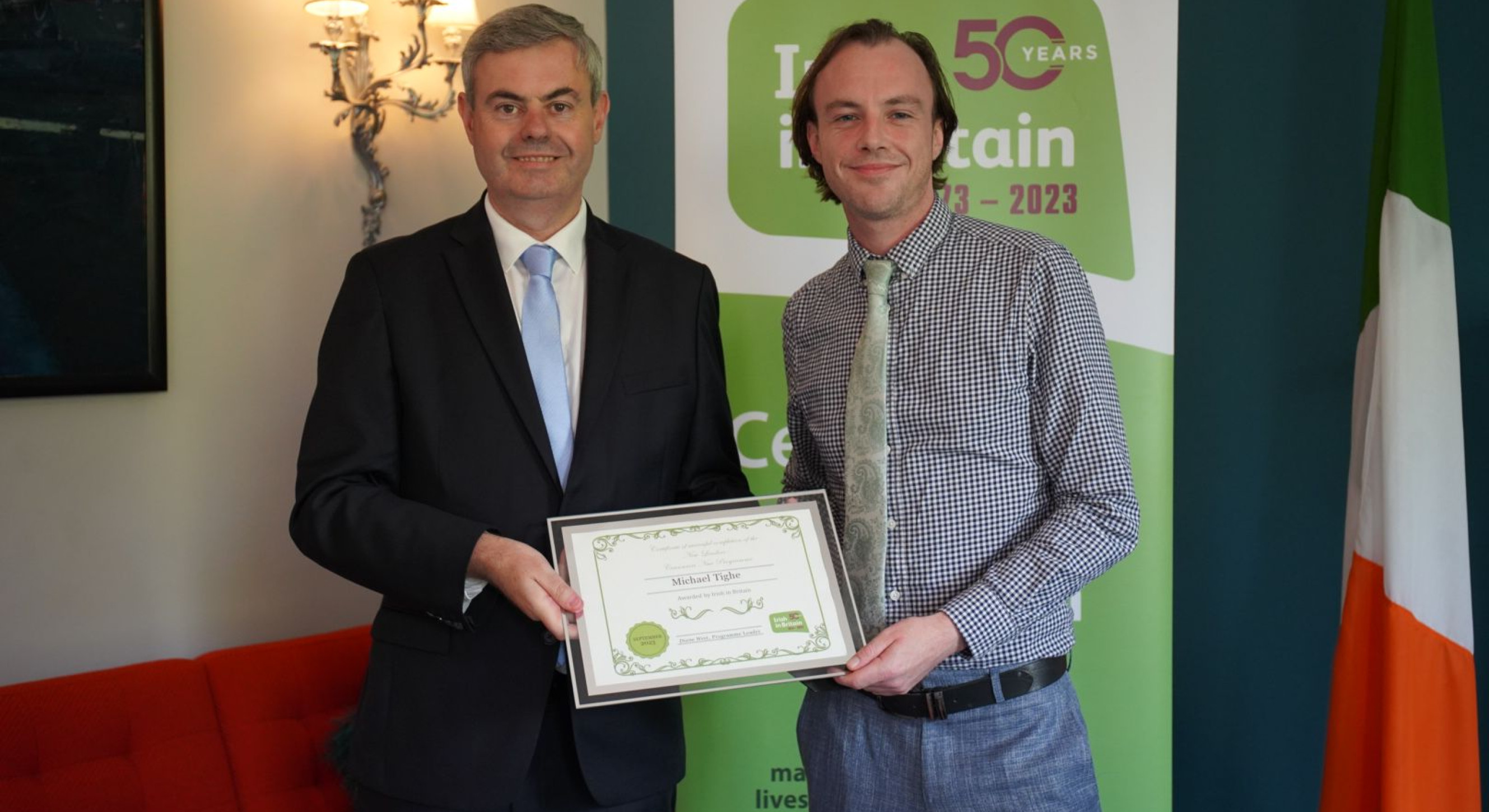 Ambassador Martin Fraser with Michael Tighe