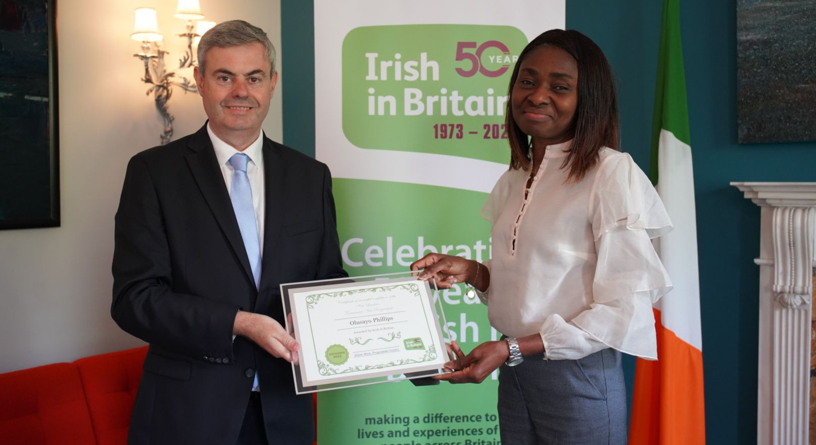 Ambassador Martin Fraser with Olusayo Phillips