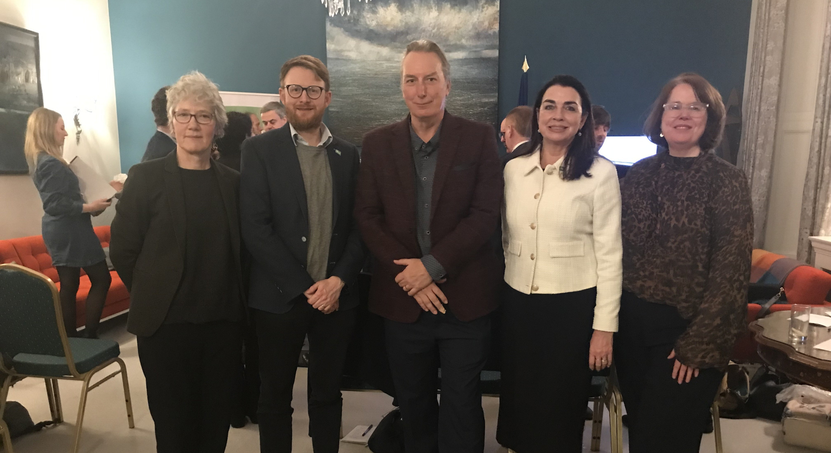 Irish in Britain Trustees from left Fionuala Bonnar, Gerard McHale, Eamonn Delaney, Sinéad Mac Lua, Roisin McEvoy