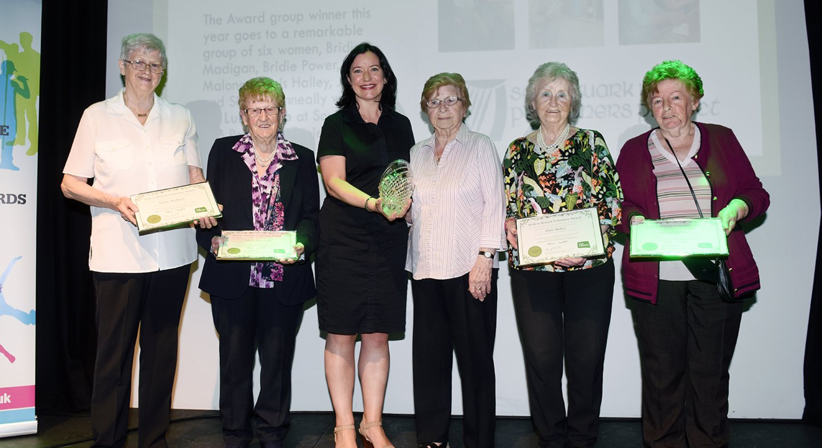The Lunch Club team won the prize for Outstanding Group of Volunteers at the Irish in Britain 2019 Volunteer Awards