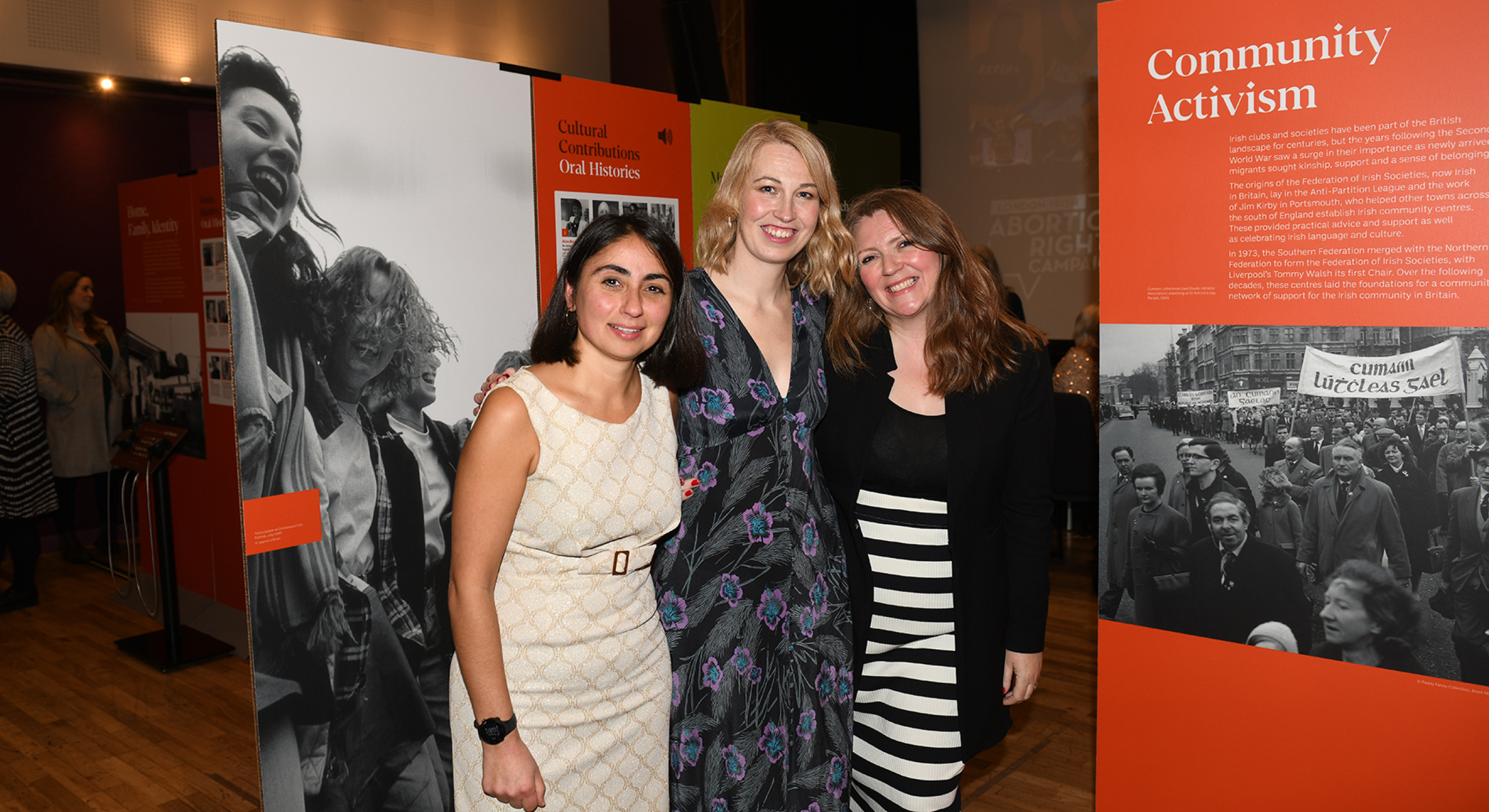 The Irish in Britain Heritage team Rosa Gilbert, Susan Cahill and Róisín Jones